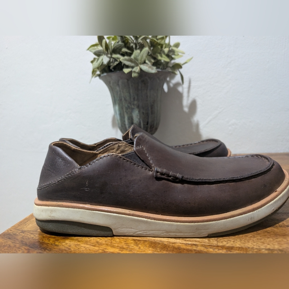 Men's OluKai Kahlia Shoes‎ Slip On Leather Shoe Size 9.5